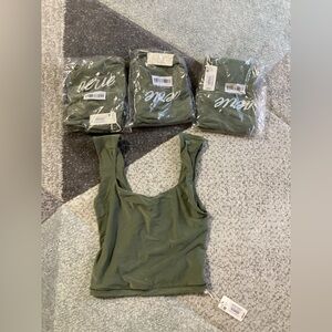 Lot of 4 Aerie Square Neck Cami Smoothez Green Small NWT